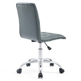 Armless Mid Back Faux Leather Office Chair – Gray Adjustable - Workspace - Alpine Outlets