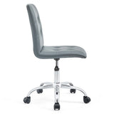 Armless Mid Back Faux Leather Office Chair – Gray Adjustable - Workspace - Alpine Outlets