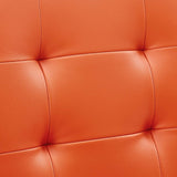 Armless Mid Back Faux Leather Office Chair – Orange Adjustable - Workspace - Alpine Outlets