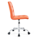 Armless Mid Back Faux Leather Office Chair – Orange Adjustable - Workspace - Alpine Outlets