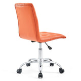 Armless Mid Back Faux Leather Office Chair – Orange Adjustable - Workspace - Alpine Outlets