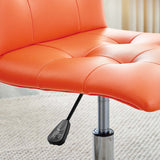 Armless Mid Back Faux Leather Office Chair – Orange Adjustable - Workspace - Alpine Outlets