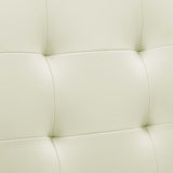 Armless Mid Back Faux Leather Office Chair – White Adjustable - Workspace - Alpine Outlets