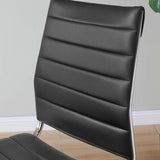 Armless Mid Back Ribbed Vinyl Office Chair – Black Adjustable - Workspace - Alpine Outlets