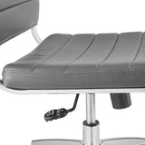 Armless Mid Back Ribbed Vinyl Office Chair – Gray Adjustable - Workspace - Alpine Outlets