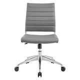 Armless Mid Back Ribbed Vinyl Office Chair – Gray Adjustable - Workspace - Alpine Outlets
