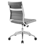 Armless Mid Back Ribbed Vinyl Office Chair – Gray Adjustable - Workspace - Alpine Outlets