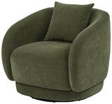 Arnaud Green Chenille Upholstered Swivel Accent Chair - Living Room Chairs available at Alpine Outlets in Denver