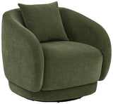 Arnaud Green Chenille Upholstered Swivel Accent Chair - Living Room Chairs available at Alpine Outlets in Denver