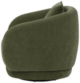 Arnaud Green Chenille Upholstered Swivel Accent Chair - Living Room Chairs available at Alpine Outlets in Denver