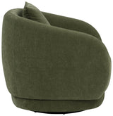Arnaud Green Chenille Upholstered Swivel Accent Chair - Living Room Chairs available at Alpine Outlets in Denver