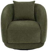 Arnaud Green Chenille Upholstered Swivel Accent Chair - Living Room Chairs available at Alpine Outlets in Denver