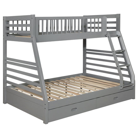 Ashton Grey Twin Over Full Bunk Bed with 2 Drawers - Bunk & Loft Beds available at Alpine Outlets in Denver