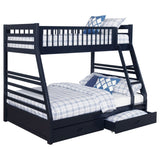Ashton Navy Blue Twin Over Full Bunk Bed with 2 Drawers - Bunk & Loft Beds available at Alpine Outlets in Denver