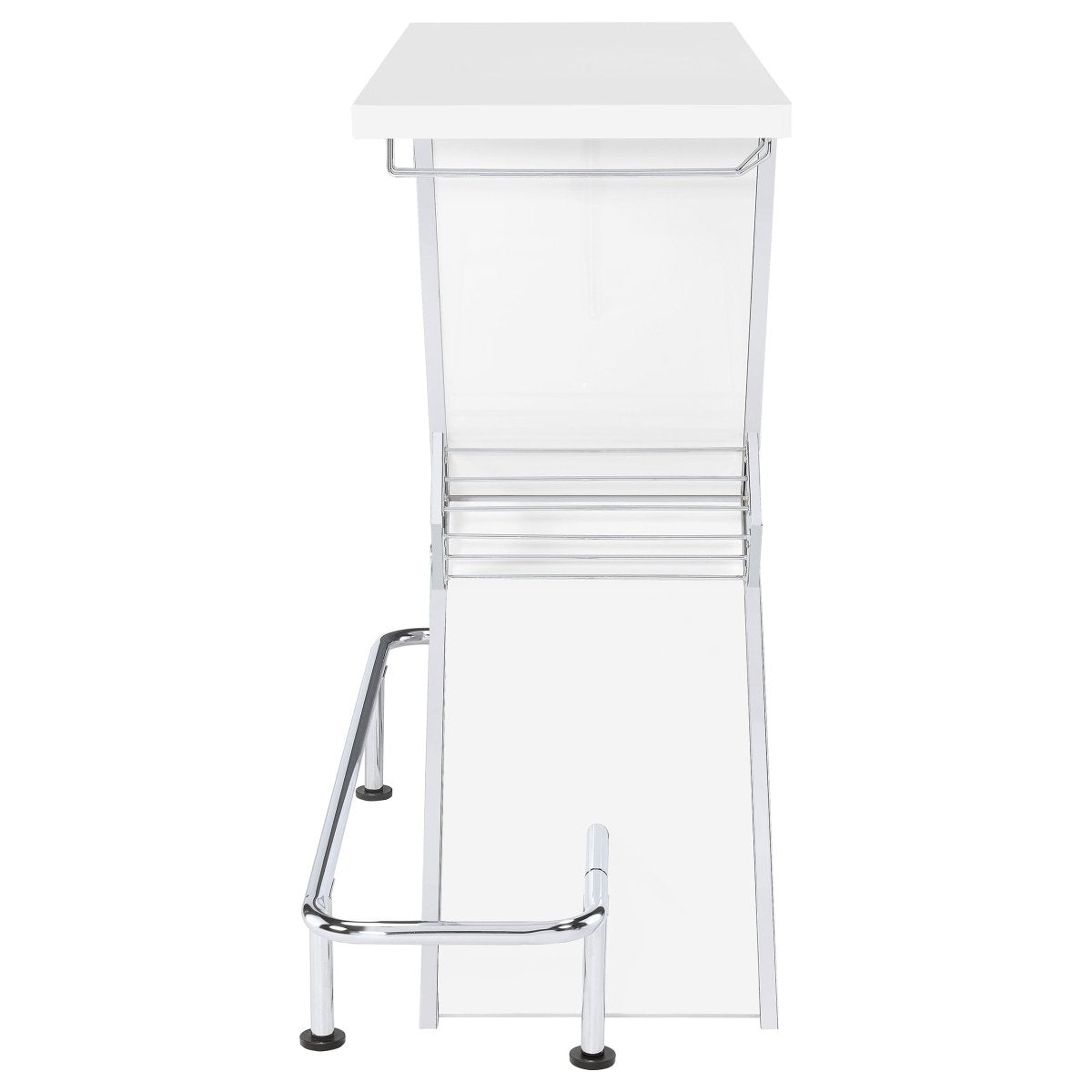 Atoka Freestanding Home Bar Wine Cabinet, White High Gloss - Home Bars & Wine Cabinets available at Alpine Outlets in Denver