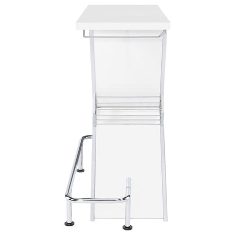 Atoka Freestanding Home Bar Wine Cabinet, White High Gloss - Home Bars & Wine Cabinets available at Alpine Outlets in Denver