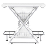 Atoka Freestanding Home Bar Wine Cabinet, White High Gloss - Home Bars & Wine Cabinets available at Alpine Outlets in Denver