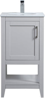 Aubrey 18 Inch Grey Single Sink Bathroom Vanity with Quartz Top