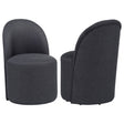 Aubrey Charcoal Upholstered Barrel Dining Side Chairs, Set of 2 - Dining Chairs & Benches available at Alpine Outlets in Denver