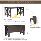 6 Piece Family Dining Room Set, Space Saving Foldable Table And 4 Chairs With Bench