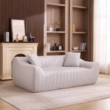 Oversized 2 Seater Loveseat With 2 Decor Throw Pillows, Deep Seat Sofa For Living Rooms