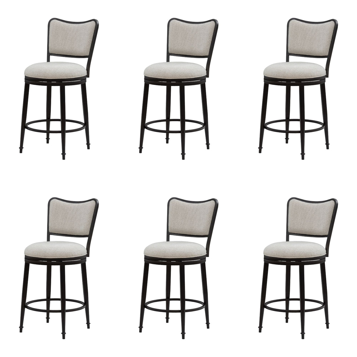 Baxter - Steel Frame Fabric Upholstered Swivel Counter Height Barstool