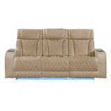 Electra - 3 Piece Power Reclining Sofa, Loveseat And Recliner Set With Power Headrests, Massage And LED Lighting