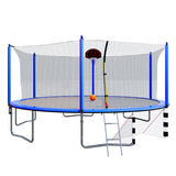 16Ft Trampoline With Basketball Hoop Pump And Ladder (Inner Safety Enclosure) With Soccer Goal