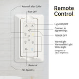 Ceiling Fan With Dimmable LED Light, 8 Blades, Smart Remote Control, Reversible DC Motor For Home Office And Living Spaces - Matte Black