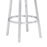 Titana - Swivel Faux Leather And Brushed Stainless Steel Bar Stool