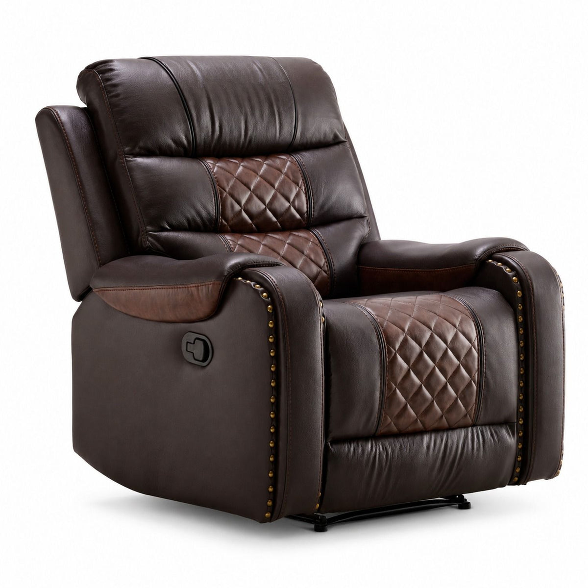 Heated Massage Recliner With Remote Control - Brown