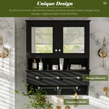 Modern Bathroom Mirror Cabinet With Drawers, Organizer Hooks, And High-Definition Mirrors