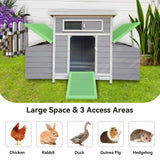 Large Chicken Coop Outdoor Hen House With Dual Nesting Boxes