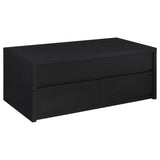 Canyon - Lift Top Table With Dual Drawers Storage Solution - Black