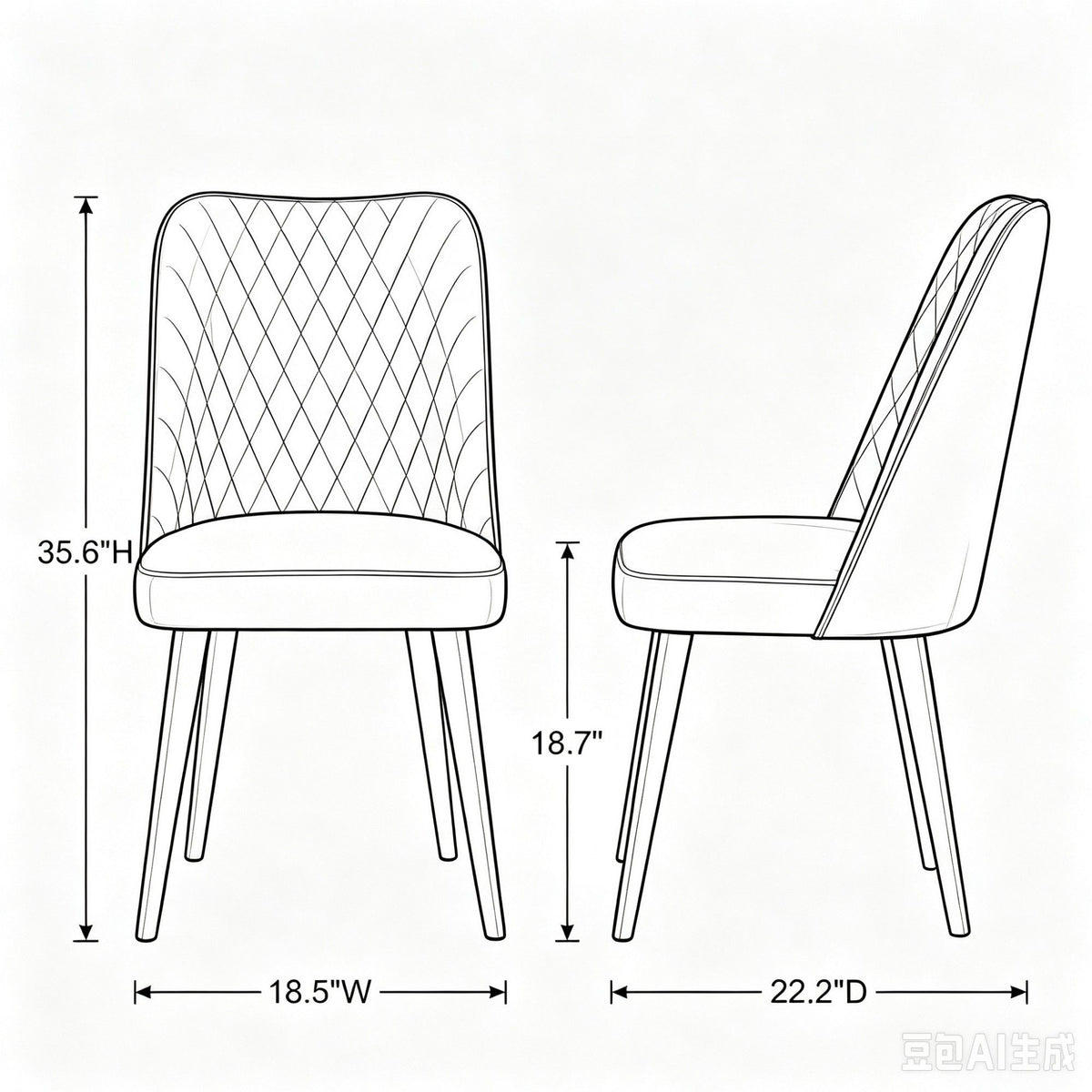 Katie - Mid-Century Modern Dining Chair (Set of 2)