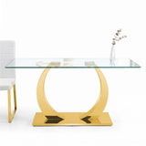Dining Table For Living Spaces - Gold / Transparent