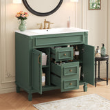 Bathroom Vanity With Top Sink, Cabinet With 2 Soft Closing Doors And Drawers