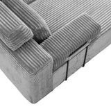 Sectional Sleeper Sofa & Storage Pockets, Modular Couch With Throw Pillows For Living Room