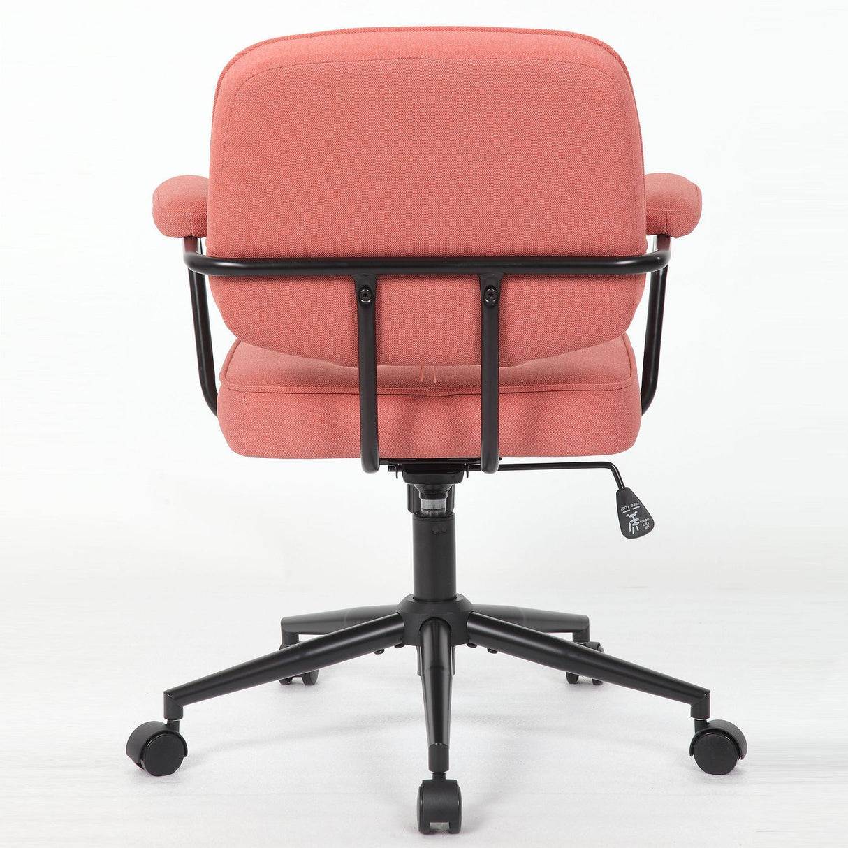 Button Mid Back Swivel Desk Chair With Curved Armrest - Pink