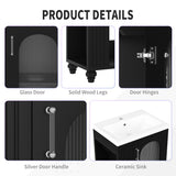 Modern Bathroom Vanity With Sink, Adjustable 2 Tier Shelf