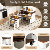 Extendable Dining Table With Folding Top, Rolling Kitchen Island With Drawers And Power Outlet