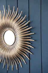 Retro DesignSunburst Metal Wall Mirror Decorative Mirror For A Bedroom Dressing Room, Hallway Or Living Space - Gold - Wall Mirrors - Alpine Outlets
