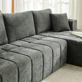 L - Shaped Sectional Sofa With Cup Holders & Side Pockets