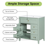 Bathroom Vanity With Sink, 3 Drawers And Adjustable Shelf