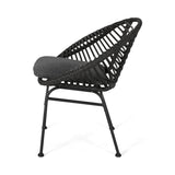 Cordella - Outdoor Woven Wicker Chairs With Cushions, (Set of 2)