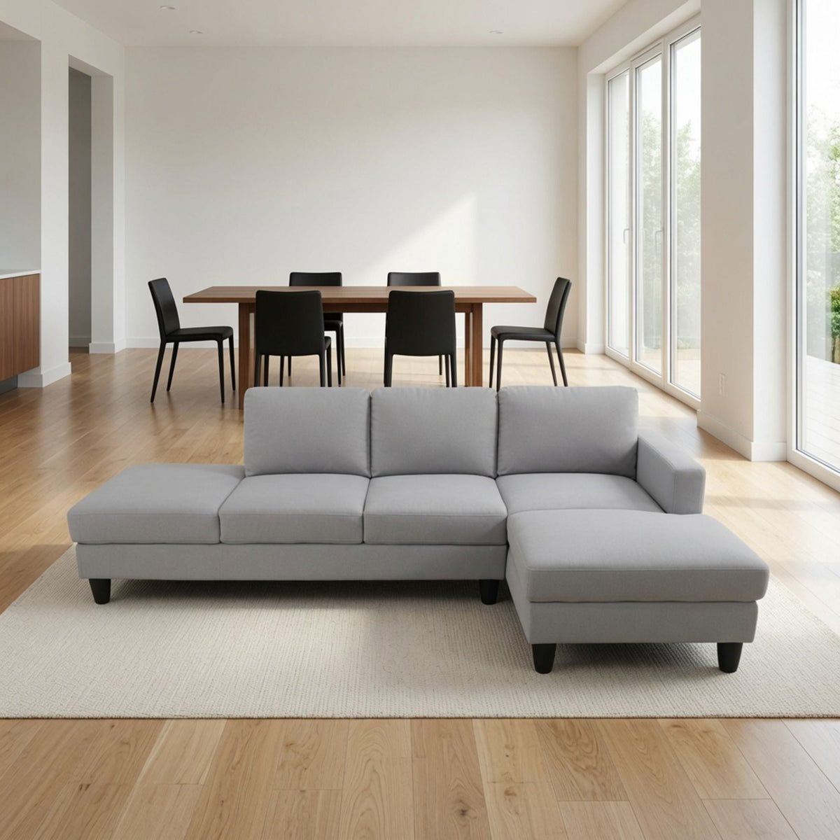 L - Shaped Sectional Sofa With Chaise & Ottoman