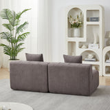 Modular Sectional Sofa With 2 Pillows, Symmetrical Design