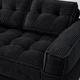 2 Seater Modular Corduroy Sofa With Chaise Lounge For Living Room