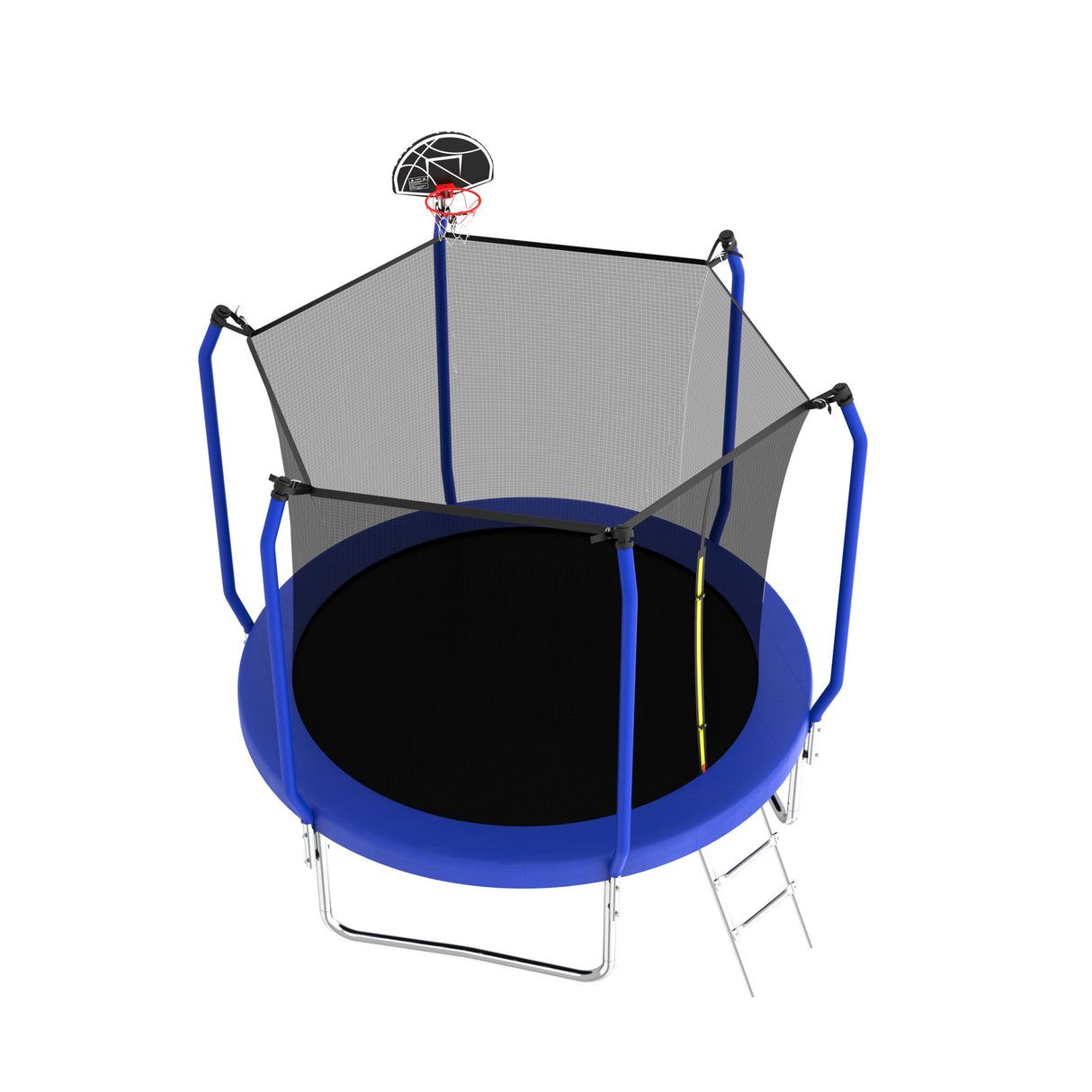 Trampoline With Basketball Hoop, Astm Approved Reinforced Type Outdoor Trampoline With Enclosure Net - Trampolines - Alpine Outlets