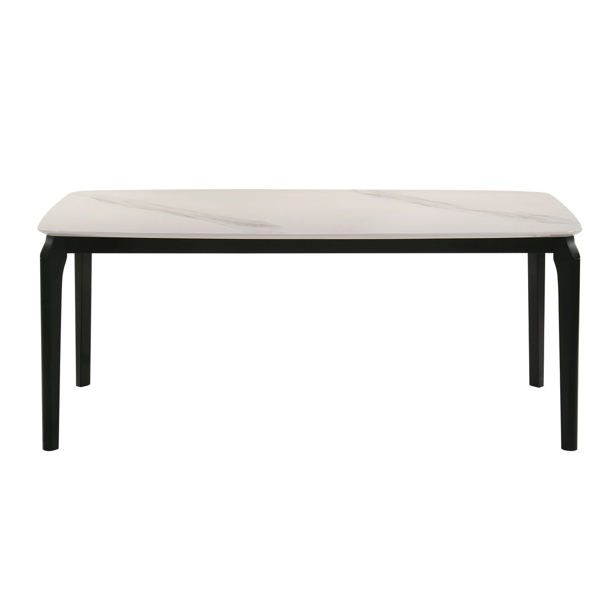 Kimber - 5-Piece Marble Dining Set - Black Finish And Snow Pearl Seats